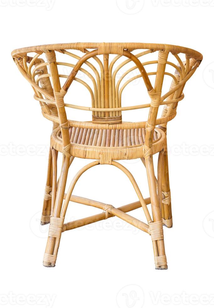 back view of wicker chairs isolated on white with clipping path photo