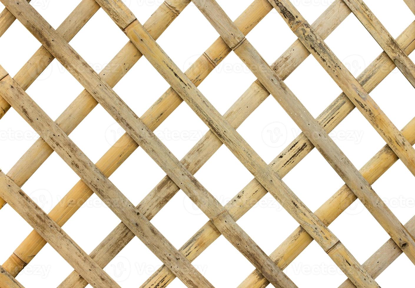 bamboo fence or cage on white background with clipping path photo