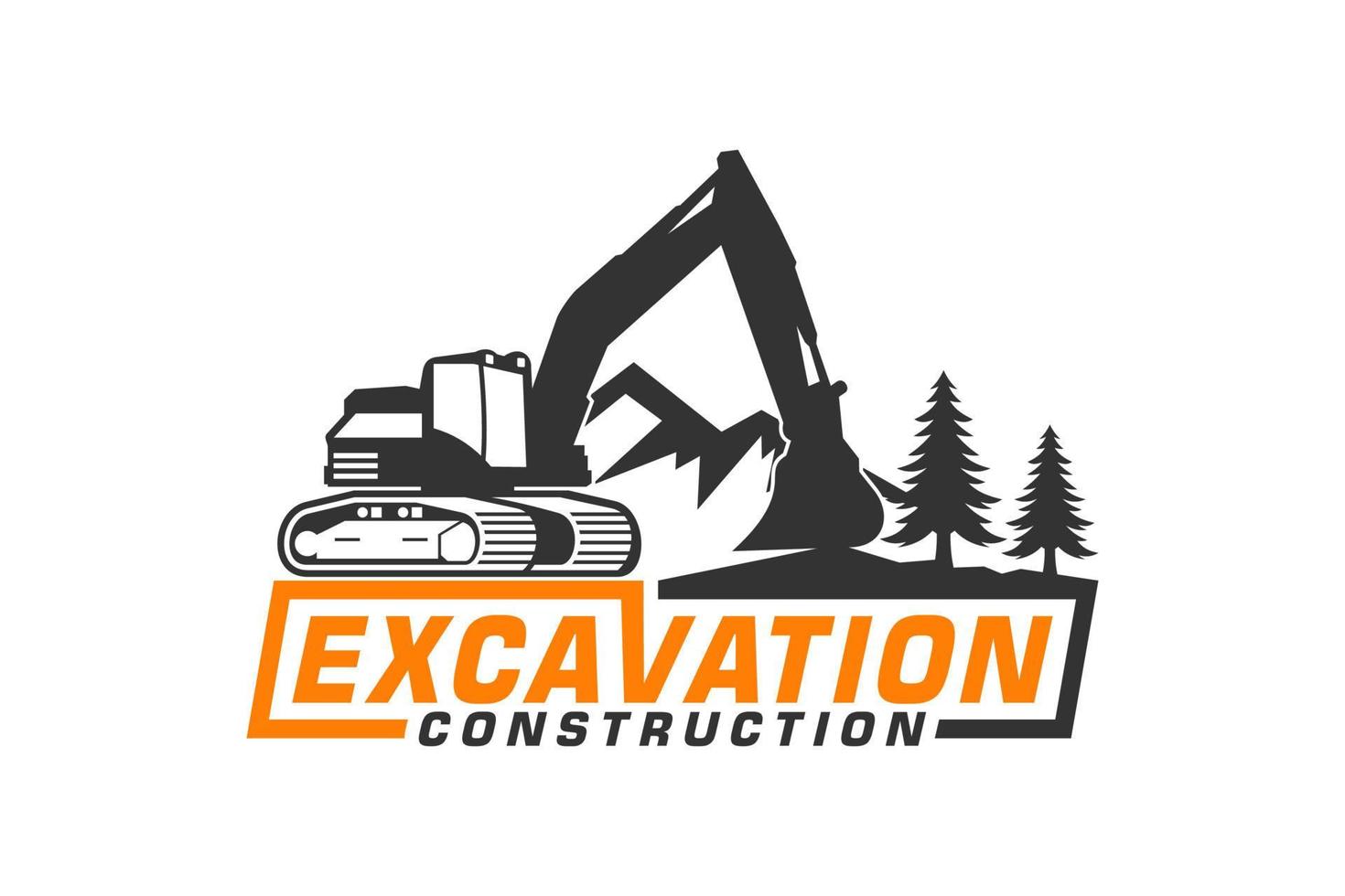 Excavator logo template vector. Heavy equipment logo vector for construction company.