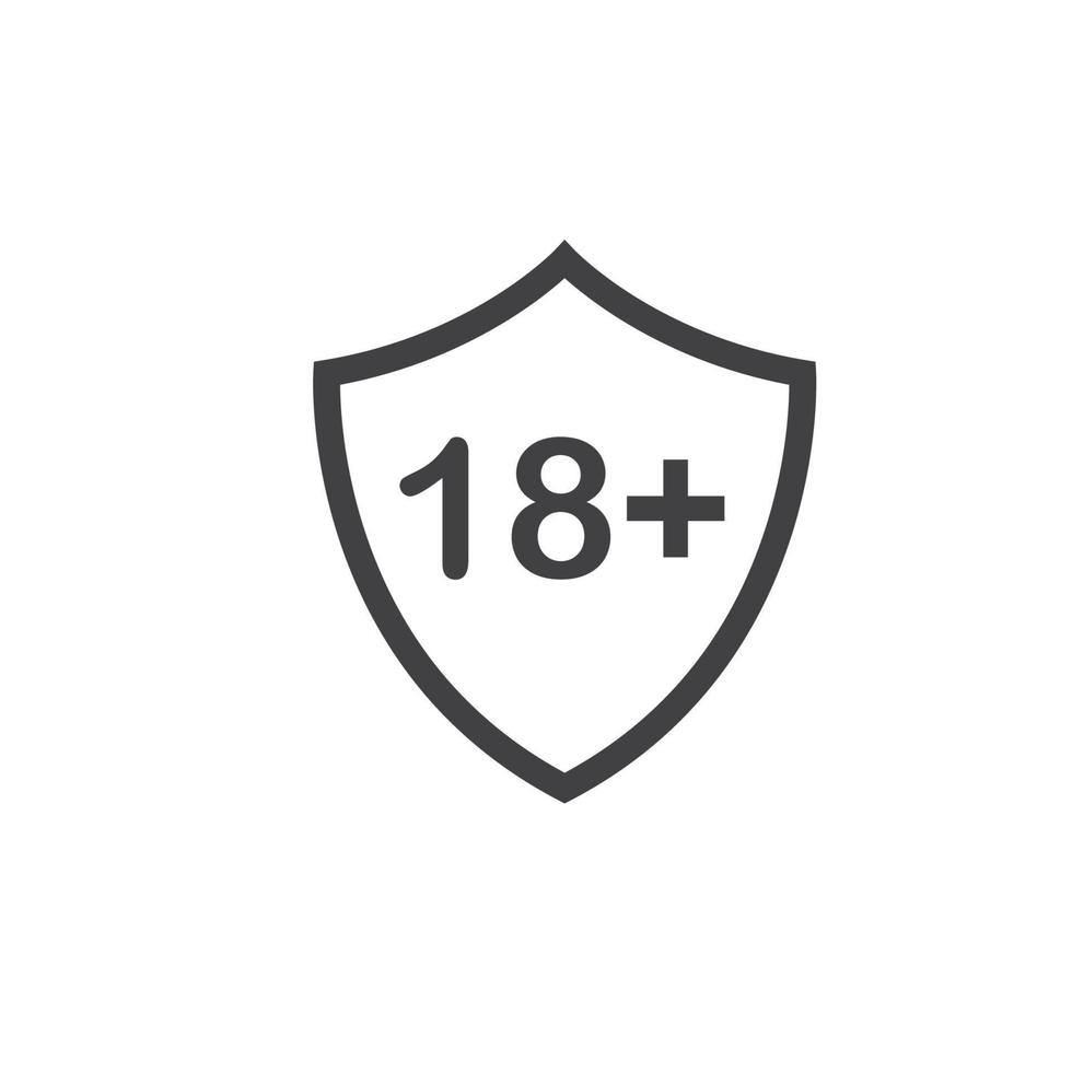 only 18 year old protection icon vector concept design template