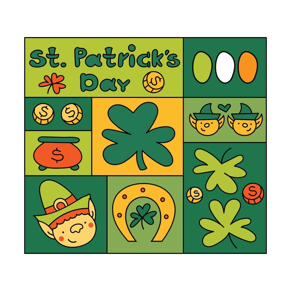 color vector garabatear S t patrick's día tarjeta