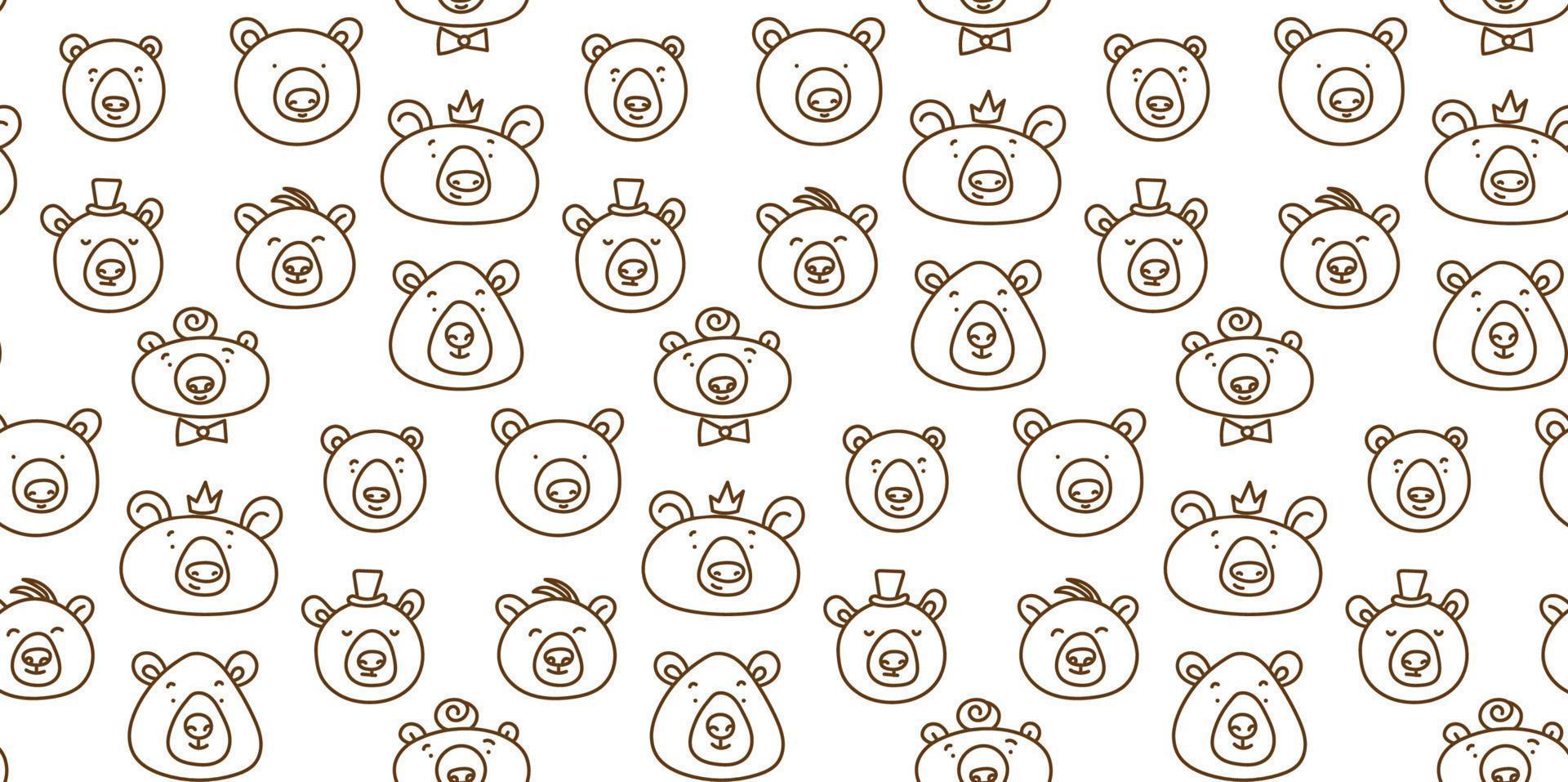 monochromatic vector pattern of different bears