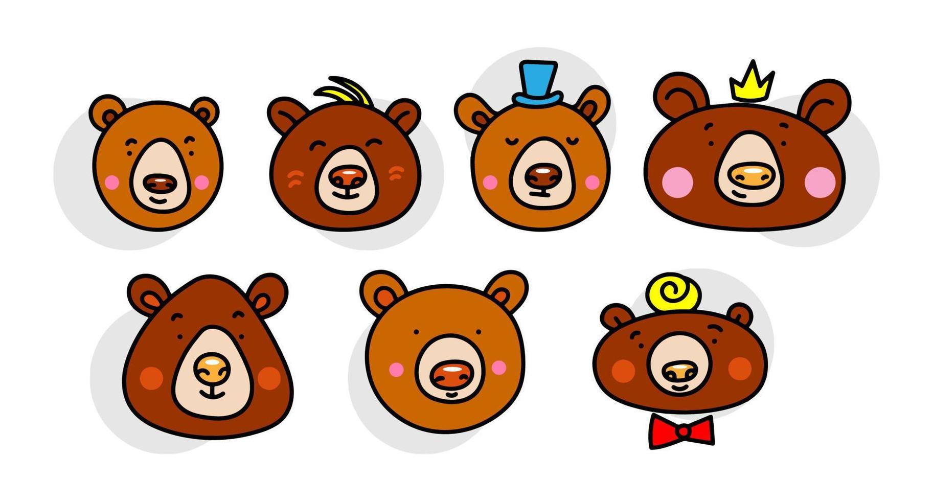 Color vector set of different bears
