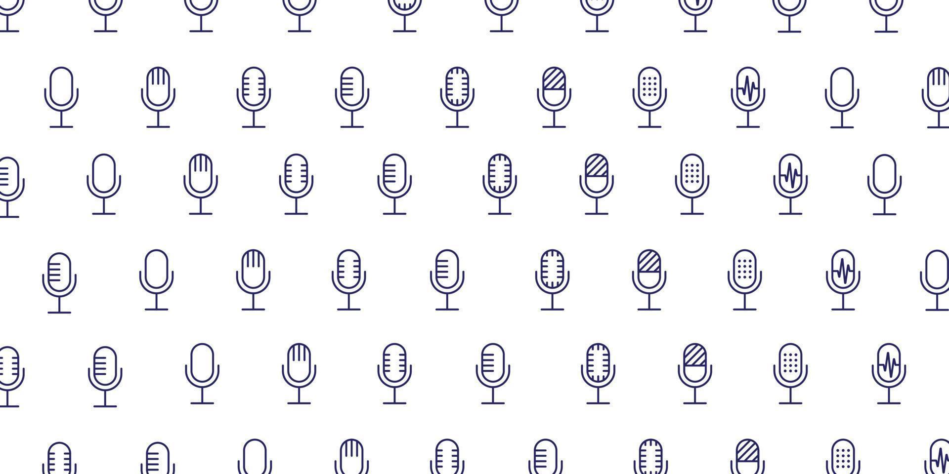 Simple microphone icon pattern background vector