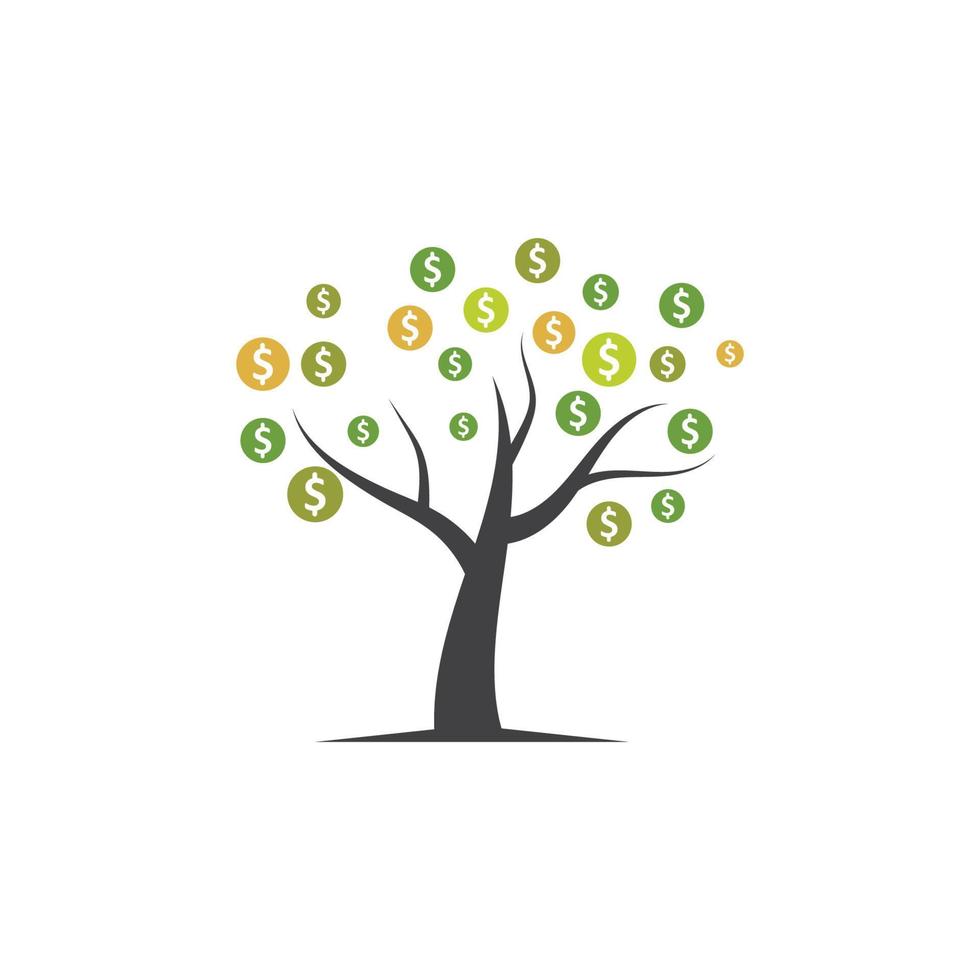 dinero árbol logo icono vector ilustración