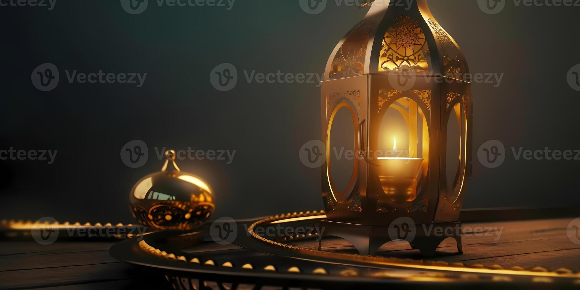 Ramadán kareem decoración islámico saludos diseño antecedentes. ai generado foto