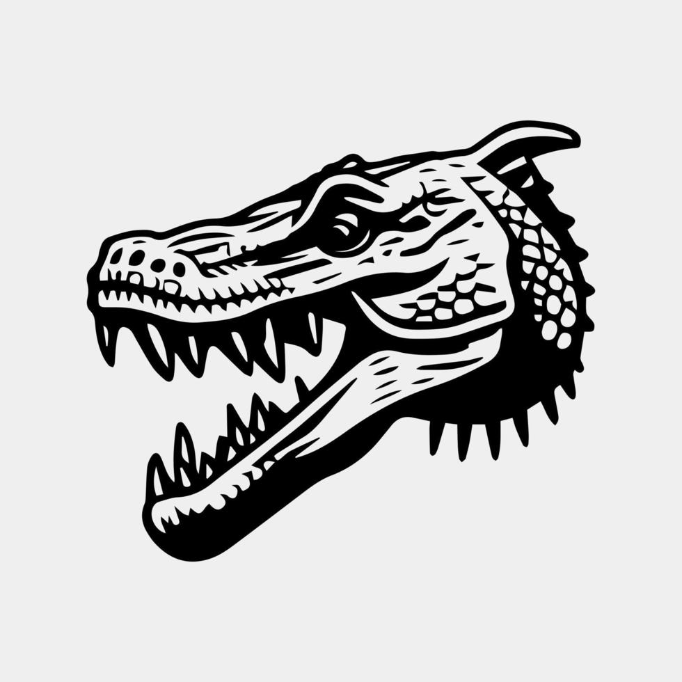 caimán cabeza vector logo mascota diseño