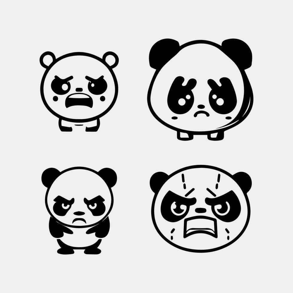linda panda cara vector icono o logo diseño