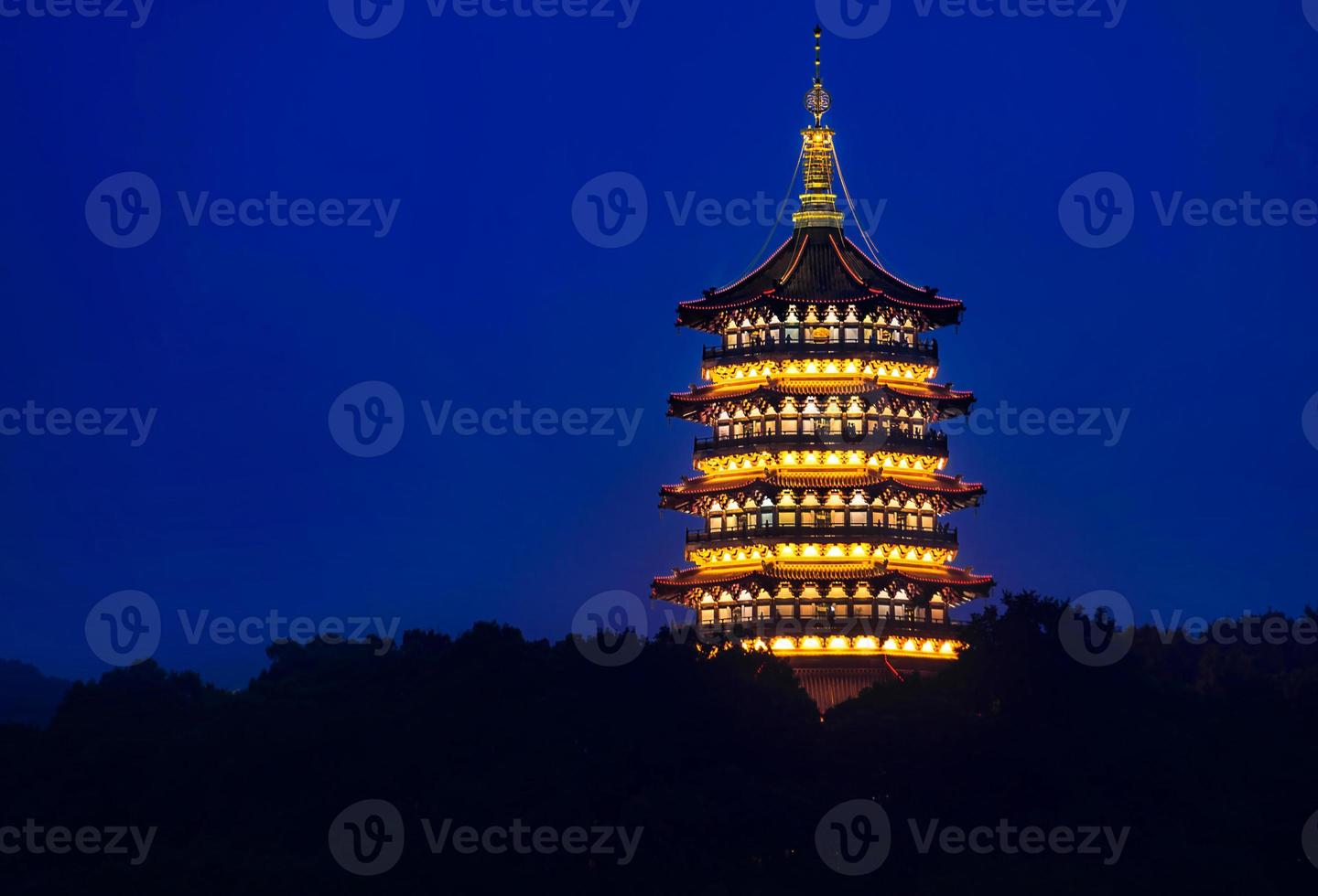 the pagoda of west lake or Lei Feng Ta, Hangzhou, Zhe Jiang, China photo