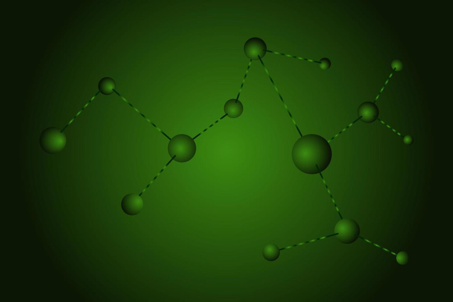 vector of abstract green mocule background circle connection of green mocular circle. illustration connection of cells.