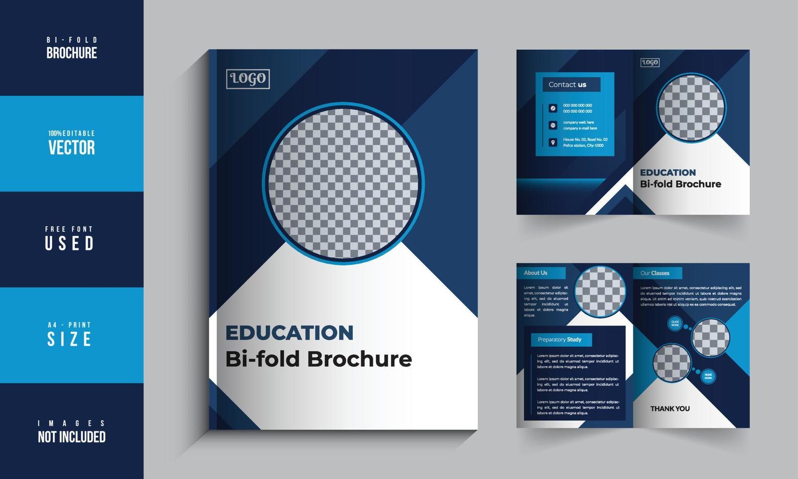 Education Bi-fold Brochure Design Vector Template