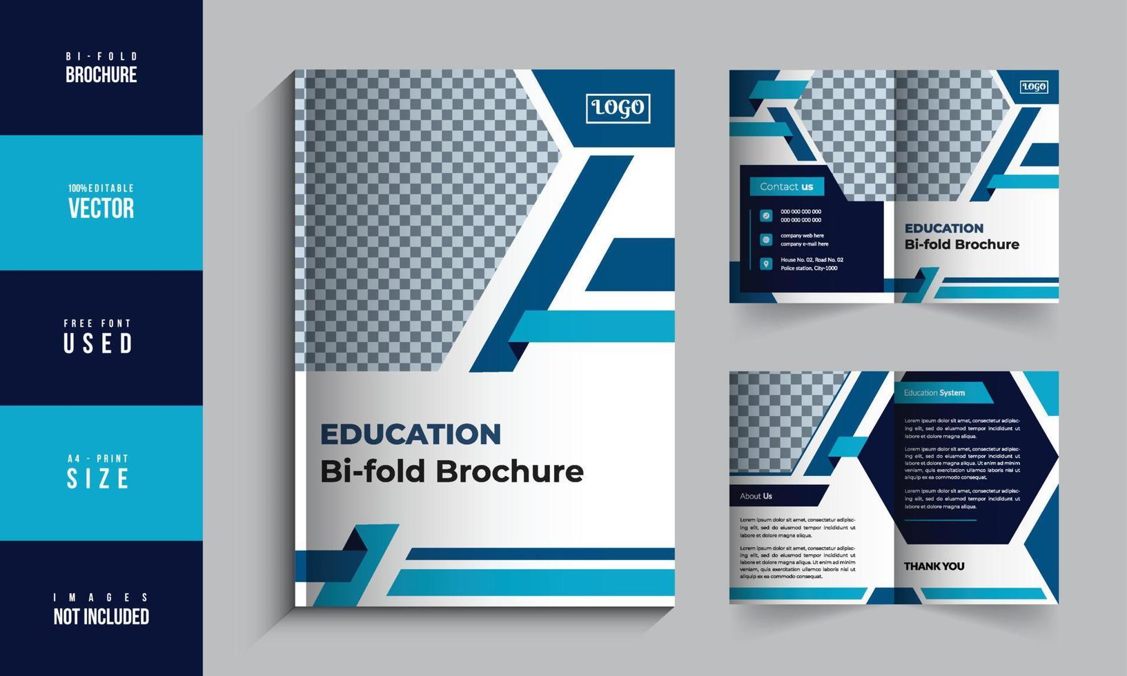 Education Bi-fold Brochure Design Vector Template