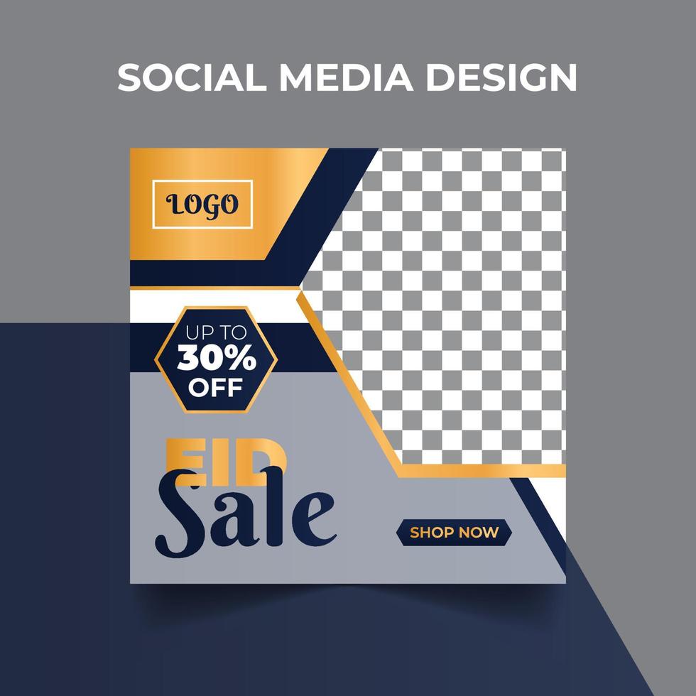 Social Media Post Design Template Eid Sale Ramadan Kareem. vector
