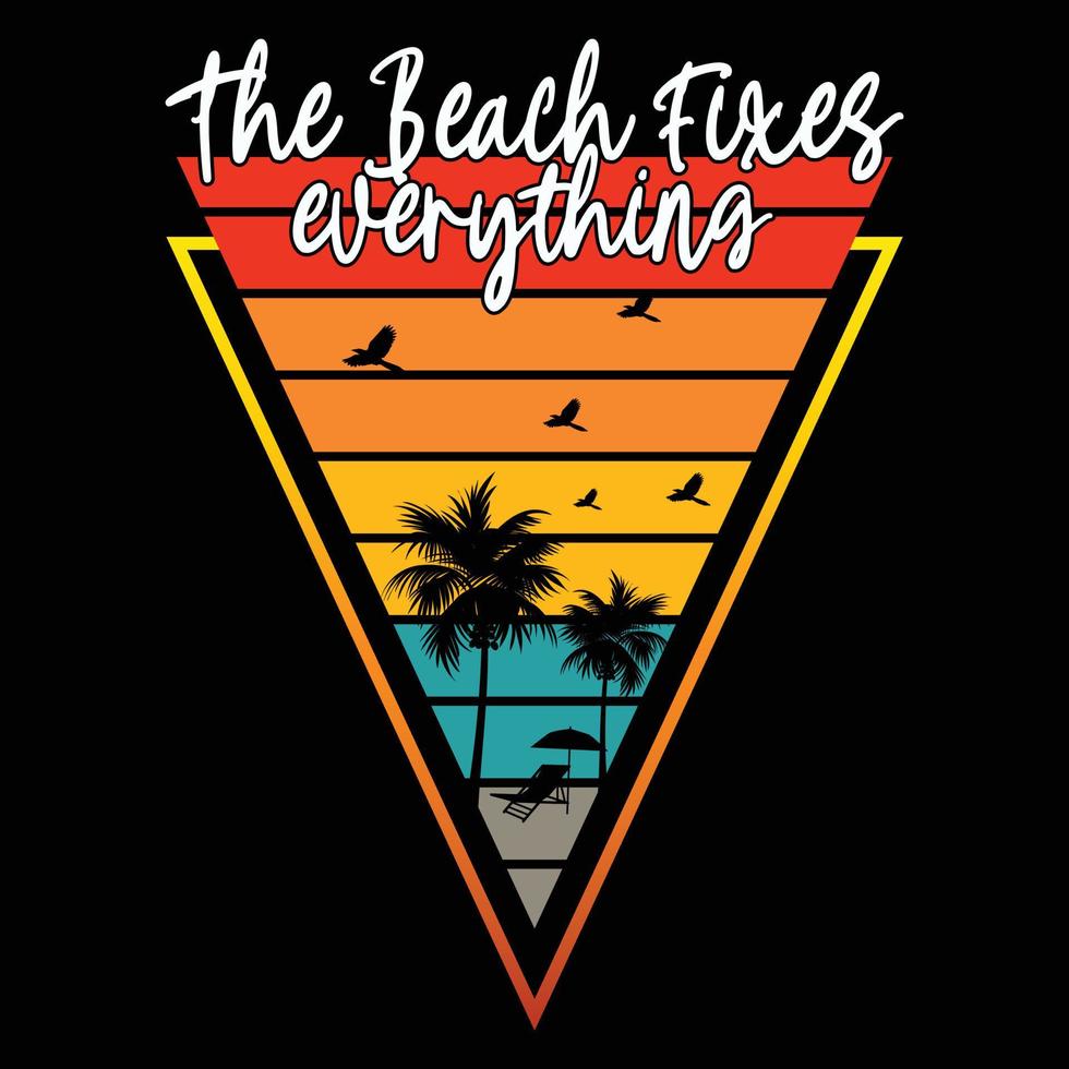 Retro summer t shirt design vector