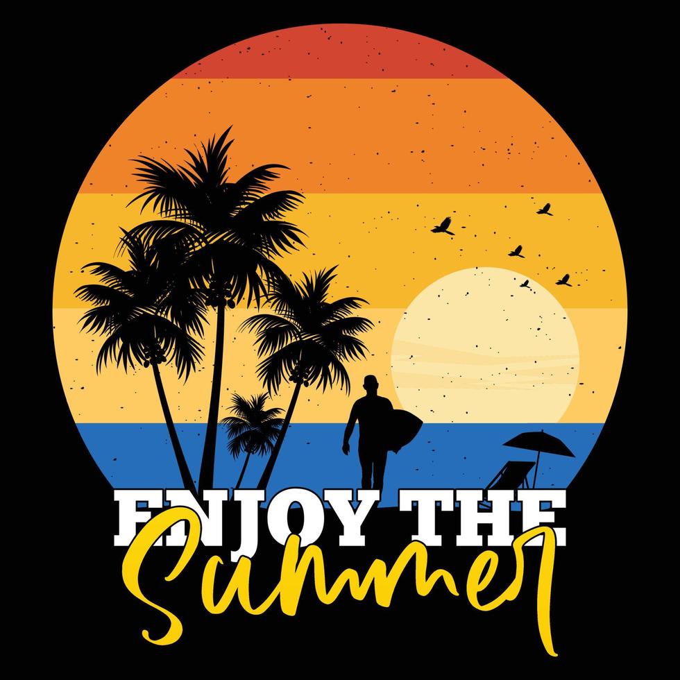 retro summer t shirt design vector