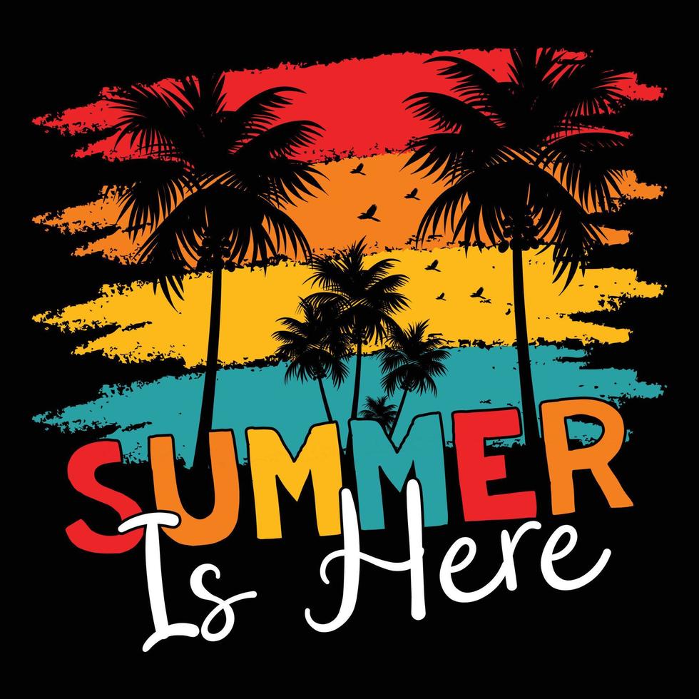 Retro summer t shirt design vector