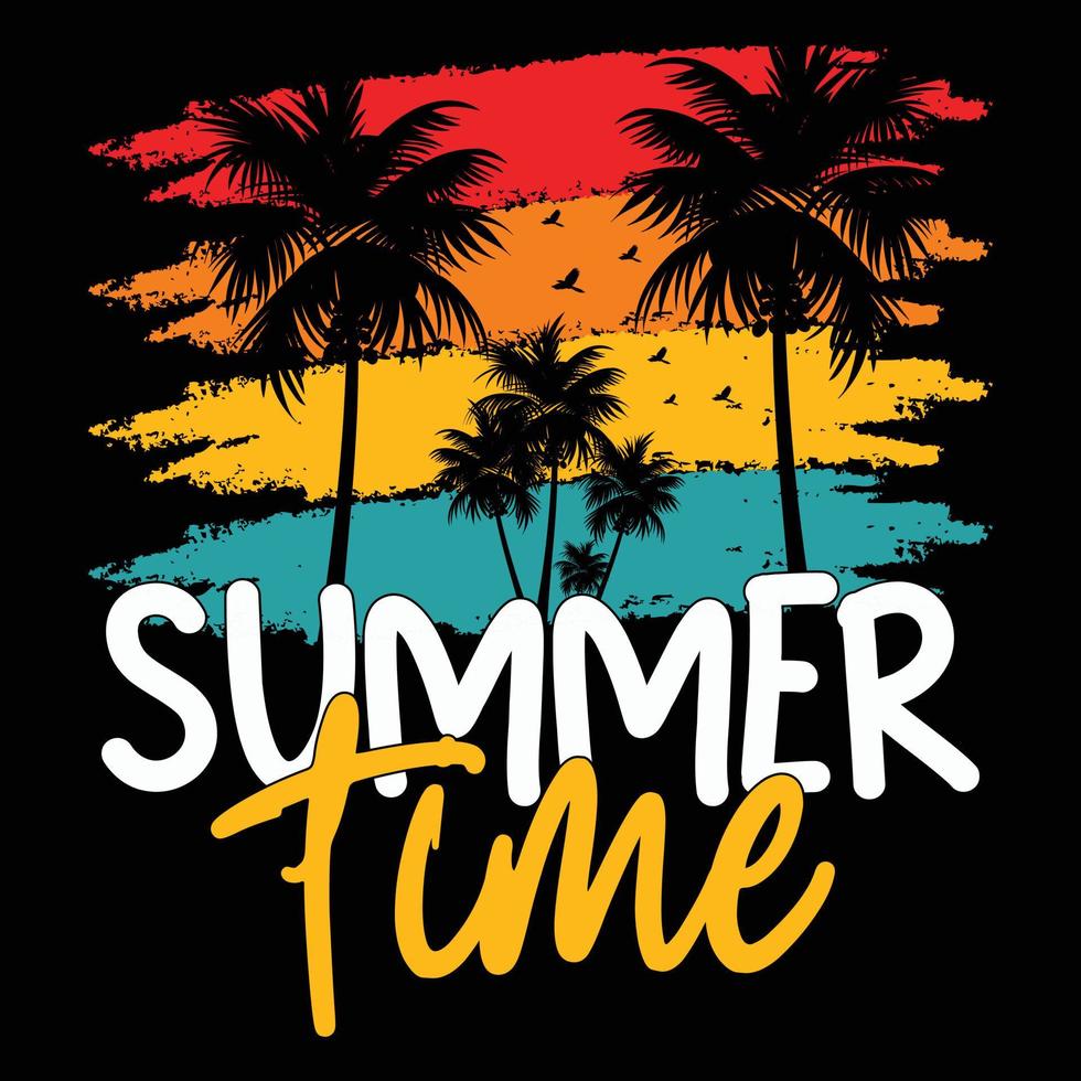 verano hora t camisa o verano playa t camisa diseños vector