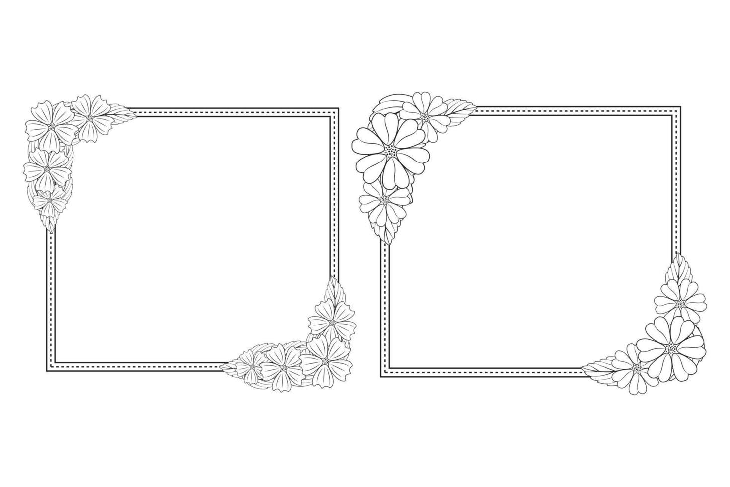 set of hand drawn doodle vector floral frames element border wedding border banner floral design design elements for logo wedding, poster, funeral, invitation, banner, greeting card Vector art