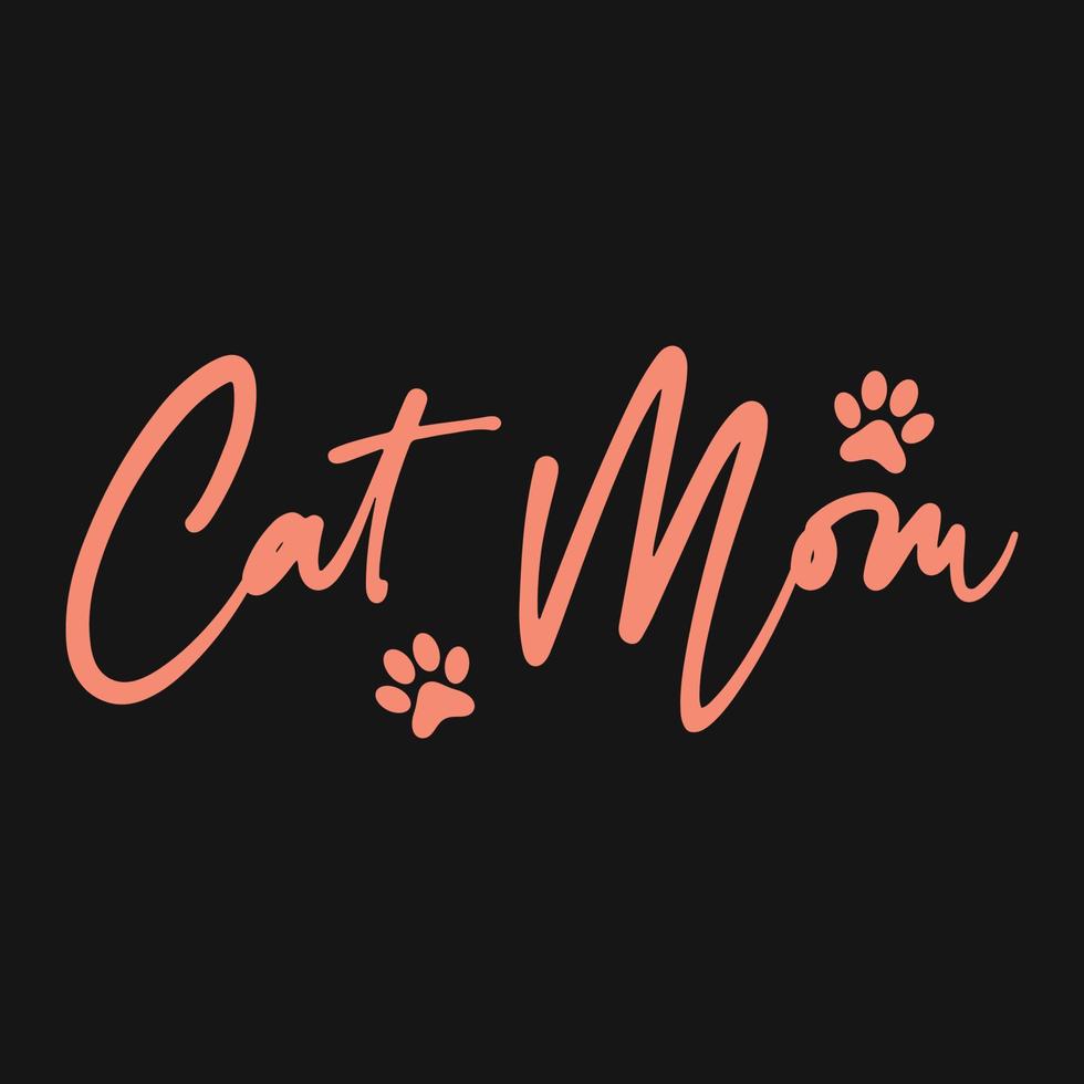 Retro Cat Mom Vector T-shirt Design