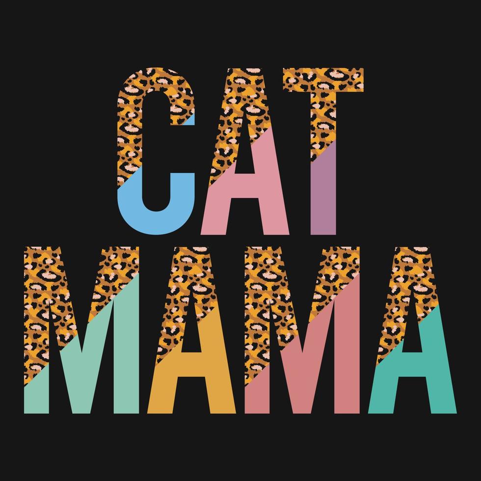 leopardo gato mamá vector camiseta