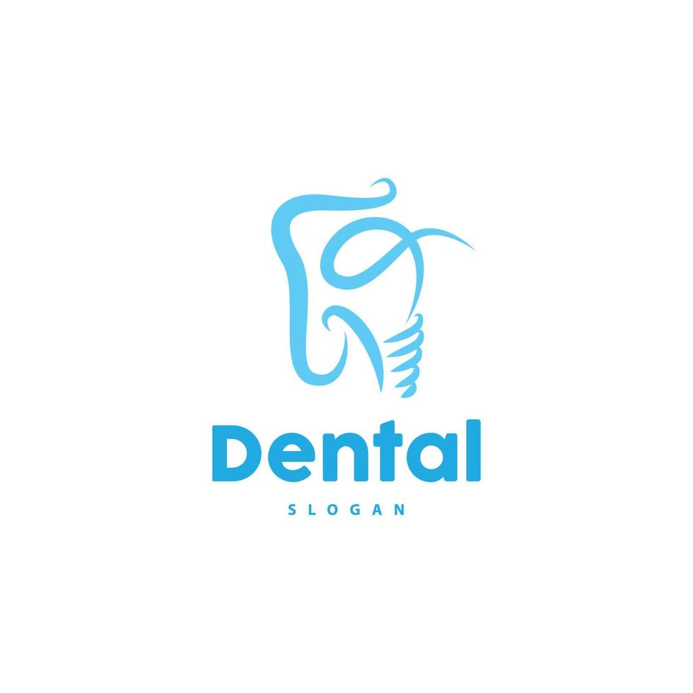 logotipo de diente, vector de salud dental, ilustración de marca de cuidado