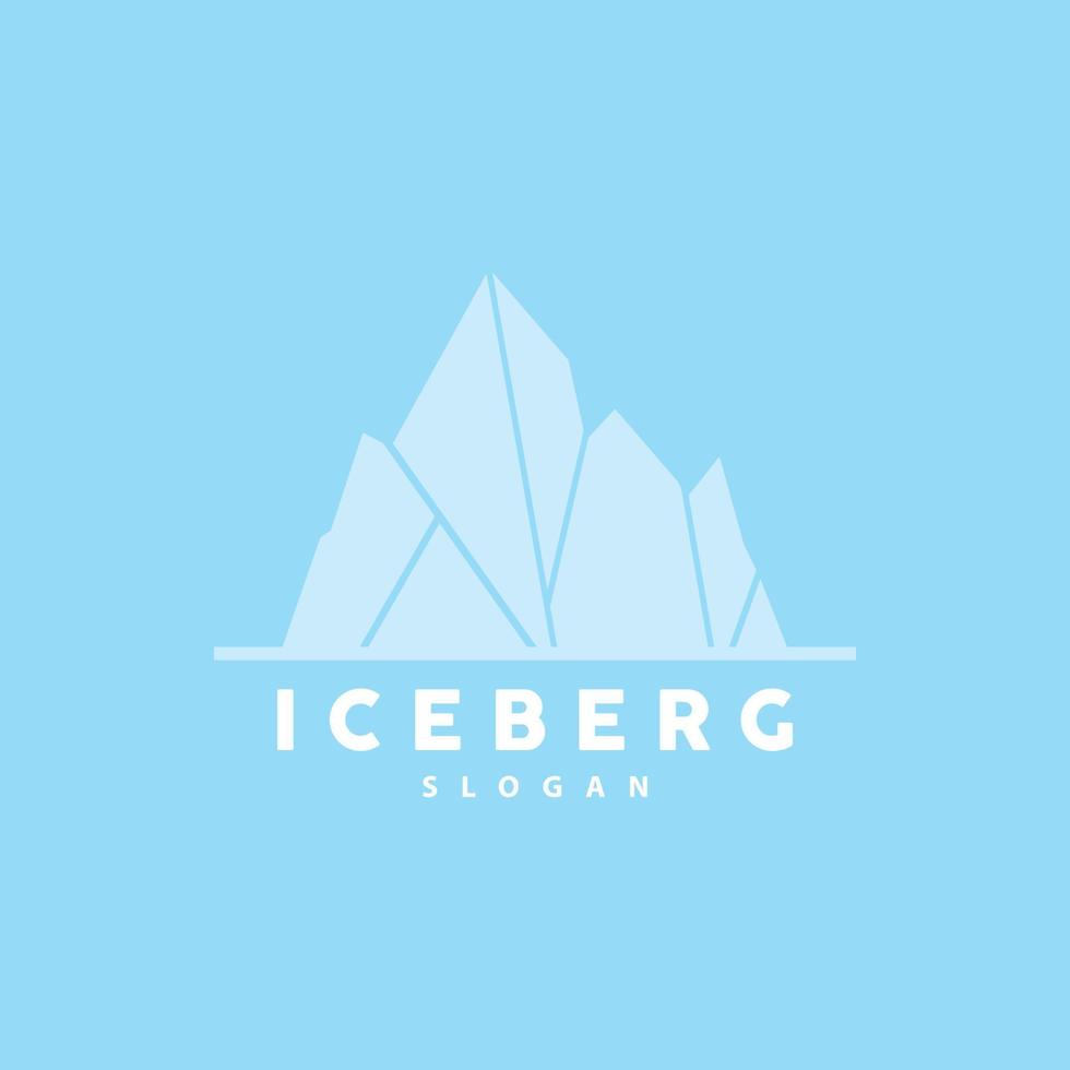 iceberg logo, antártico montañas vector en hielo azul color, naturaleza diseño, producto marca ilustración modelo icono