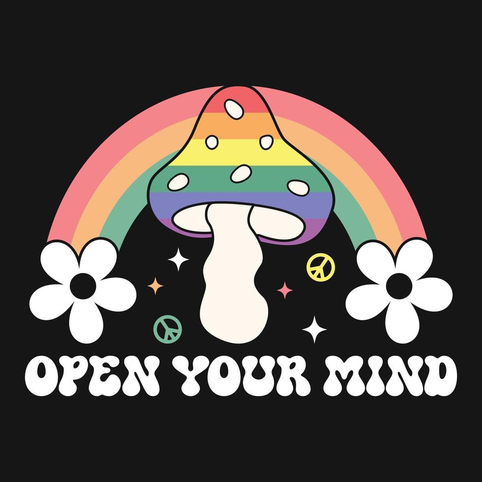 Mushroom Rainbow LGBTQ Gay Vector T-shirt Design