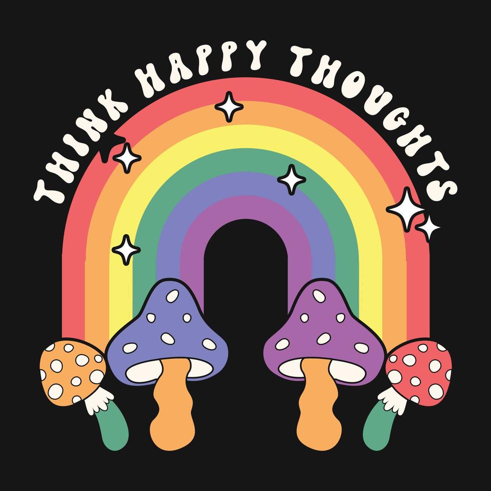 Mushroom Rainbow LGBTQ Gay Vector T-shirt Design