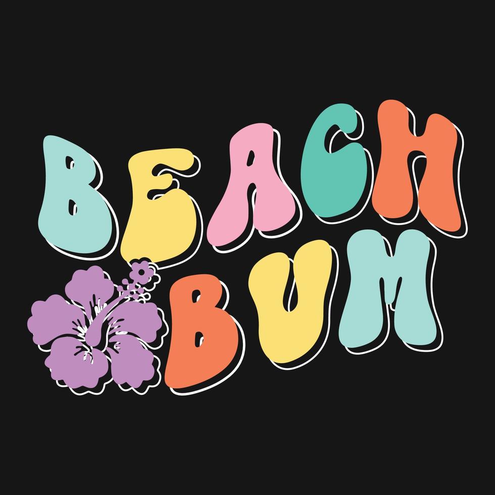 Summer Retro Wavy Vector T-shirt Design