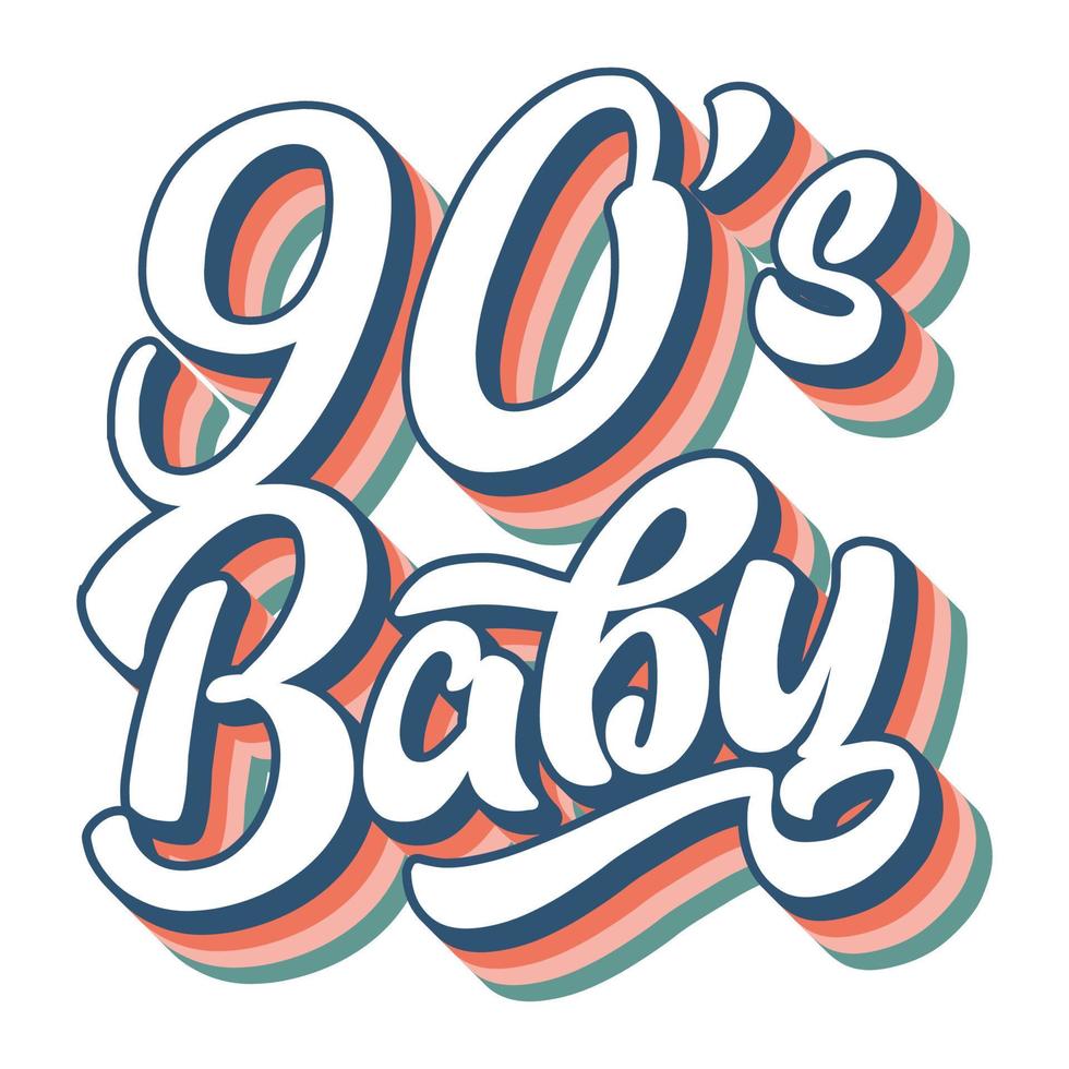 Años 90 bebé retro vector camiseta diseño