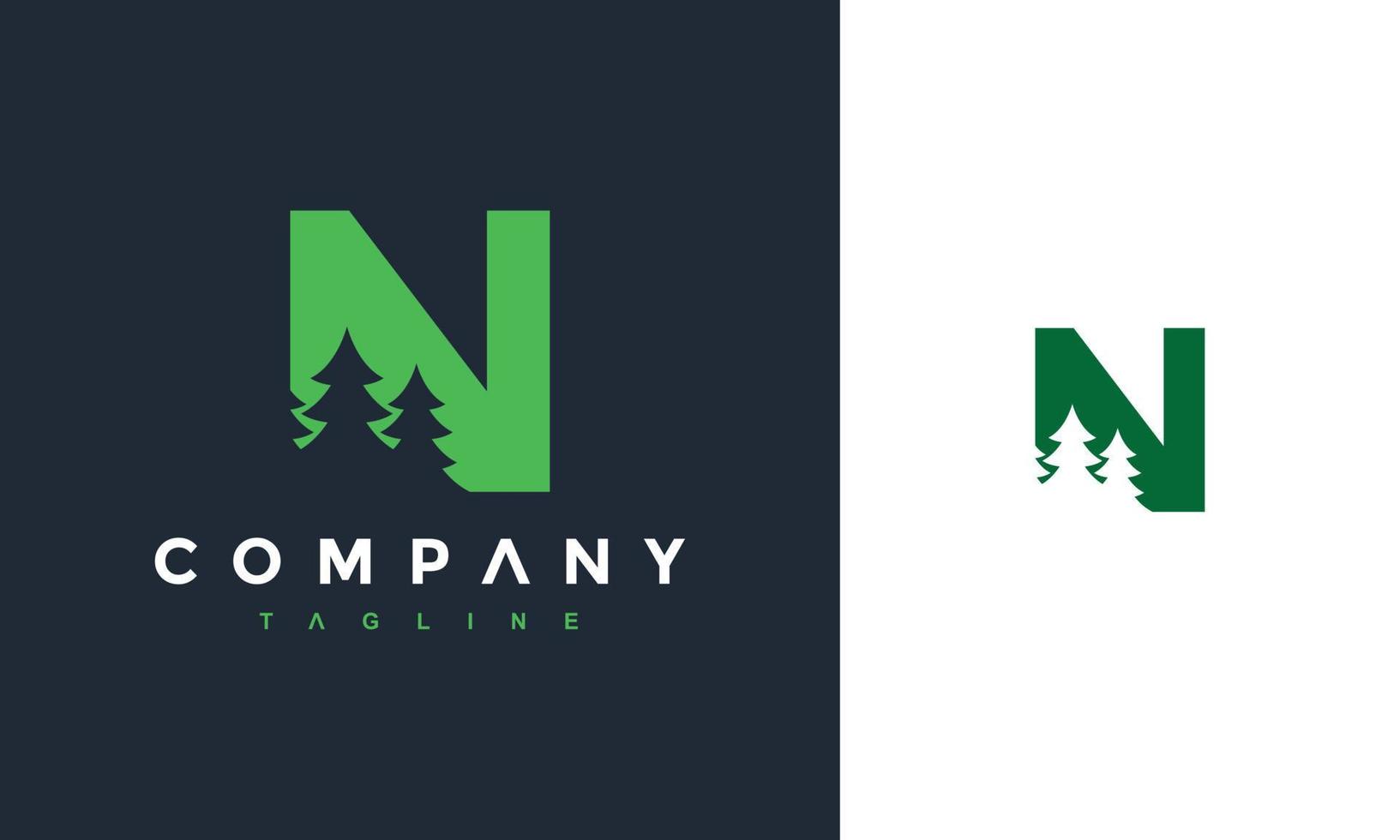 letter N spruce logo vector