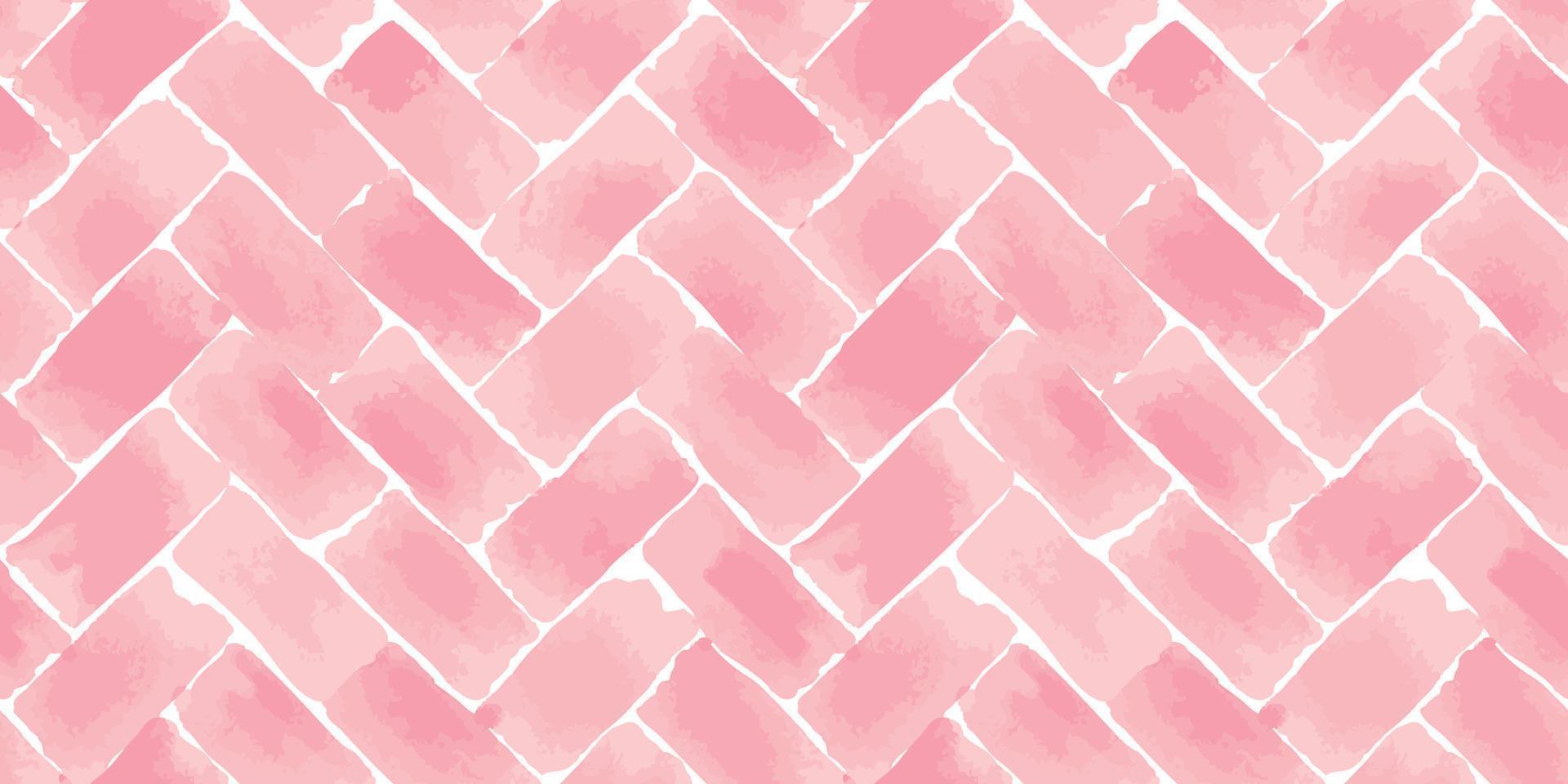 herringbone block watercolor vector painting, soft red pink calm color seamless