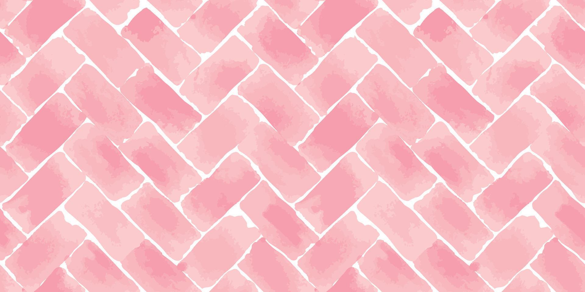 herringbone block watercolor vector painting, soft red pink calm color seamless