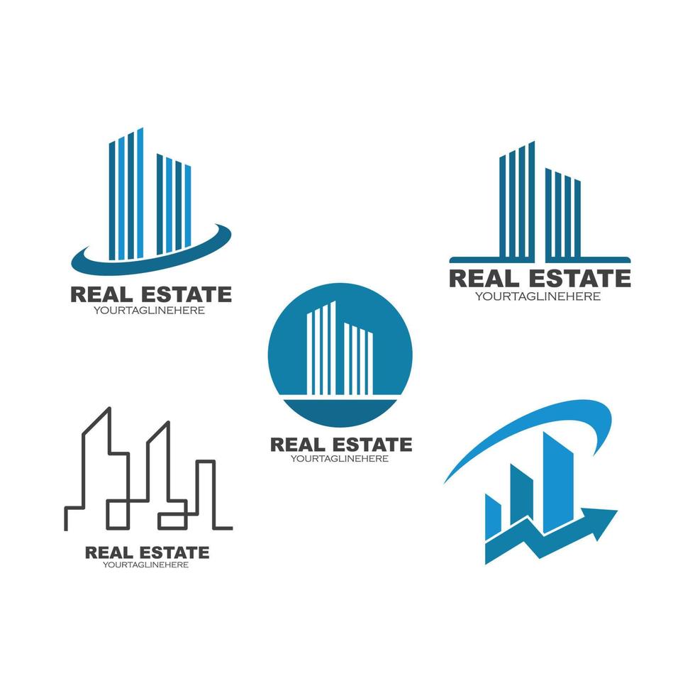 real estate modern city building vector template