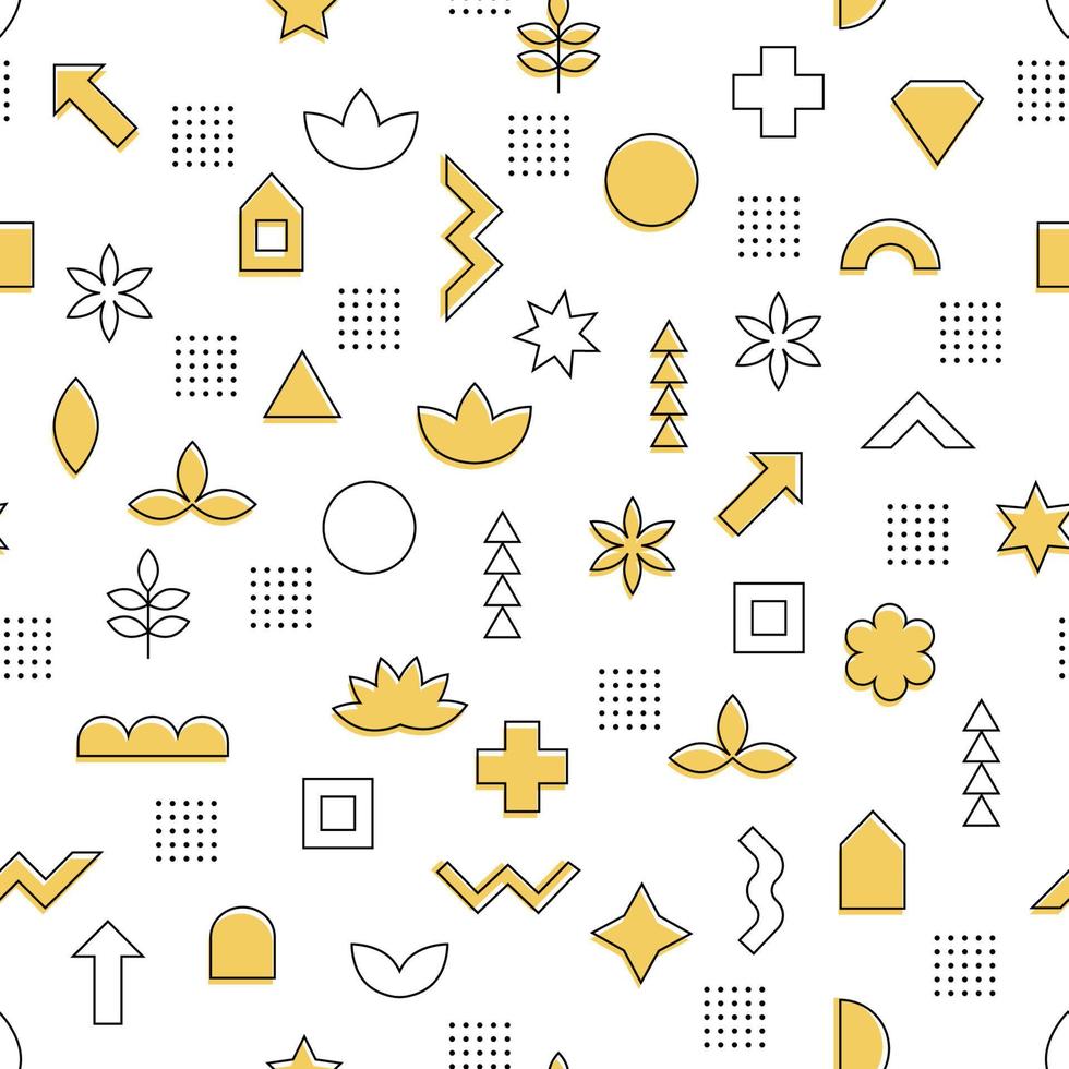 Seamless pattern of simple geometric shapes. Vector illustration. EPS10