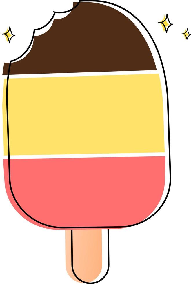 sabroso hielo cremas dulce verano, aislado helado paleta de hielo con diferente topping.vector ilustración vector