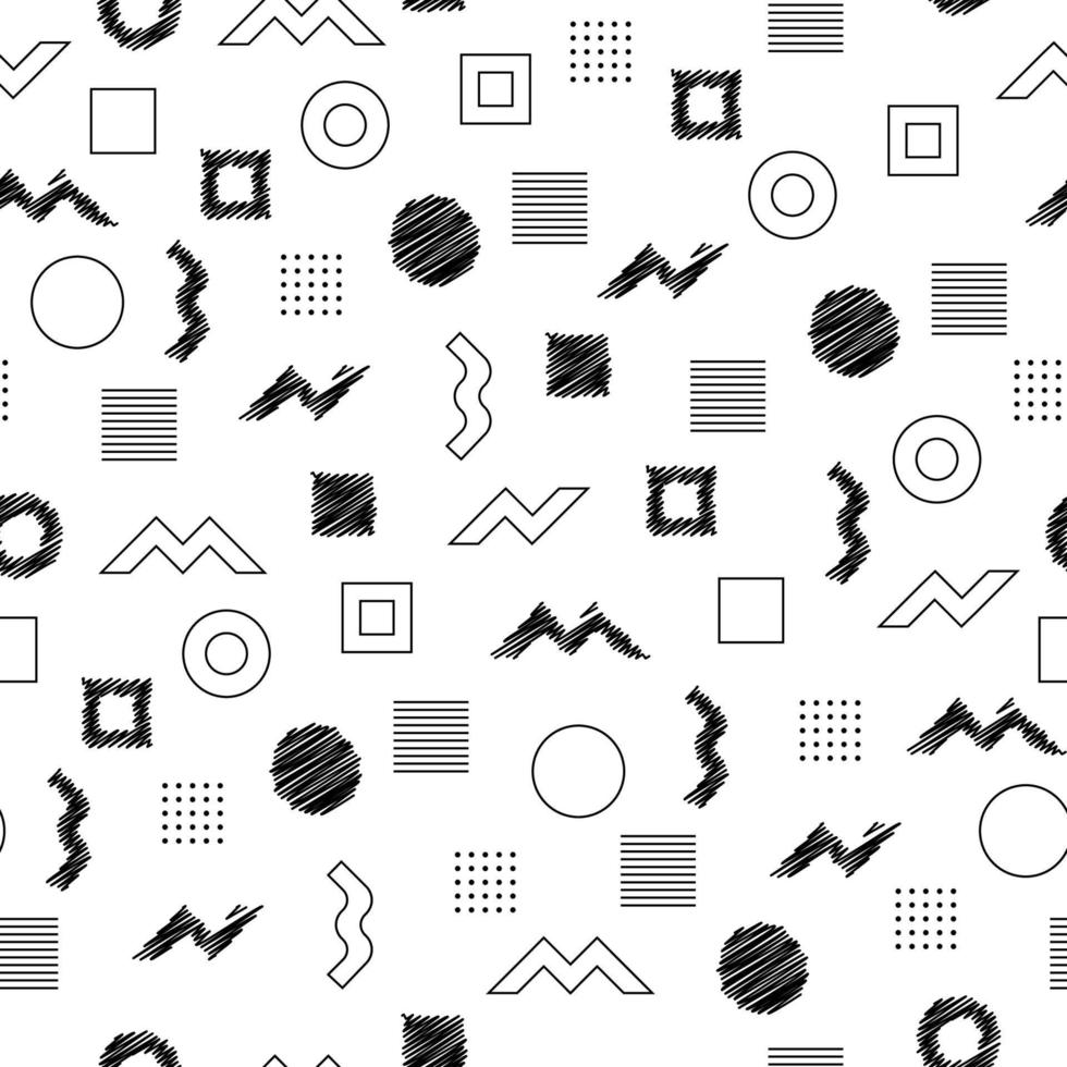 Seamless pattern of simple geometric shapes. Vector illustration. EPS10
