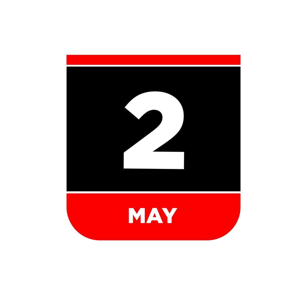2nd May calendar Vector page. 2 may icon.