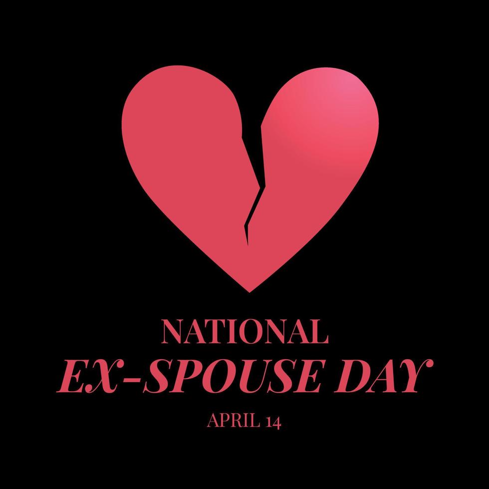 national ex spouse day. national ex-spouse day. vector illustration with broken heart. flat broken heart illustration.