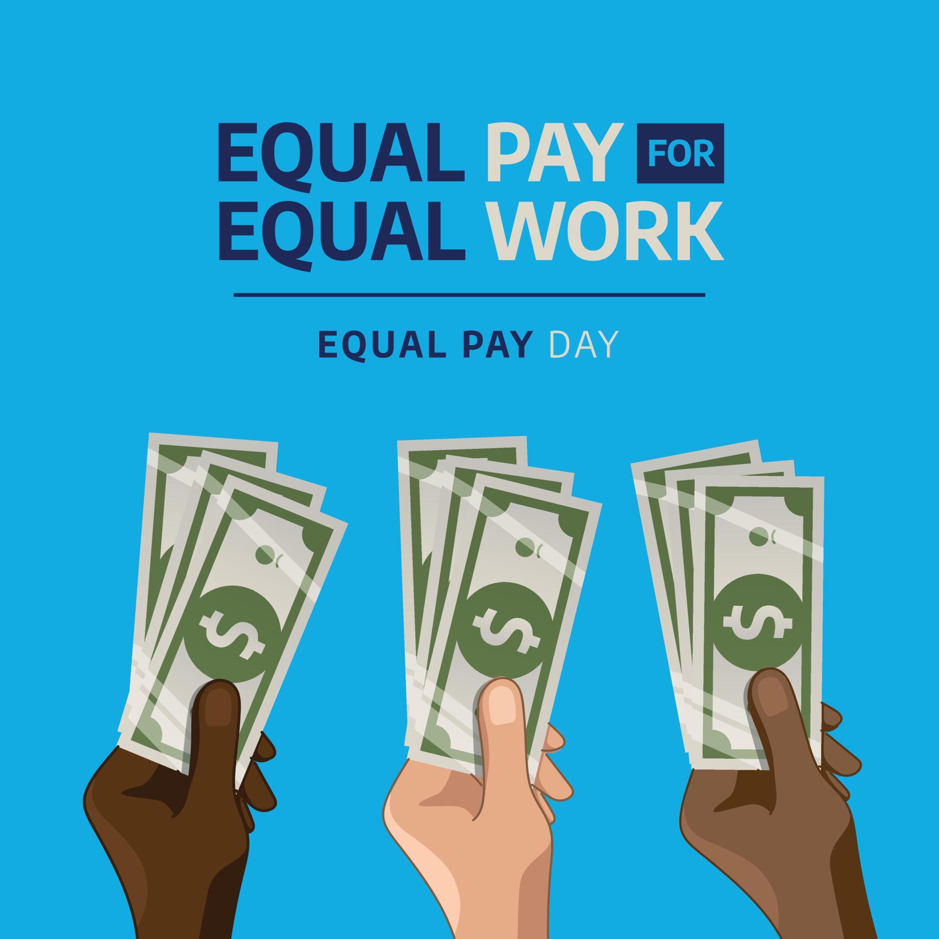 equal pay day vector illustration. equal pay day greeting template with