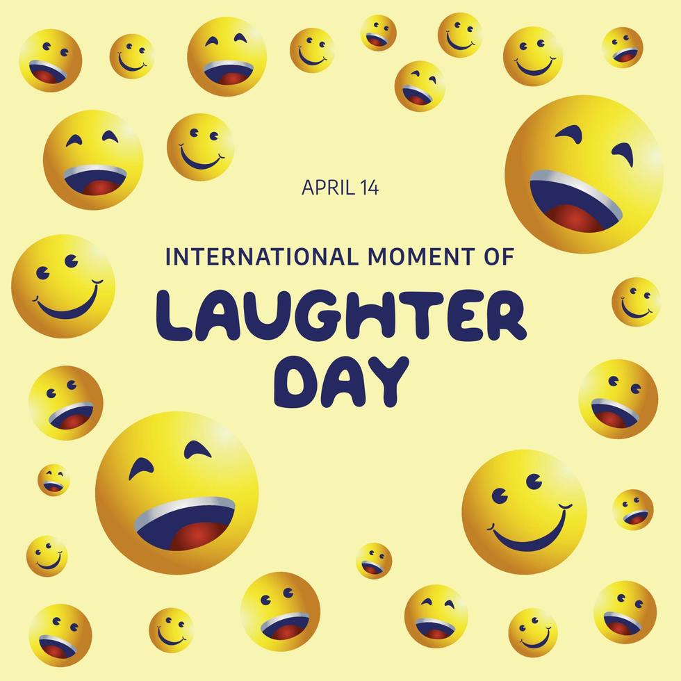 international moment of laughter day vector illustration. flat globe and laugh emoji vector design. emoji design vector.