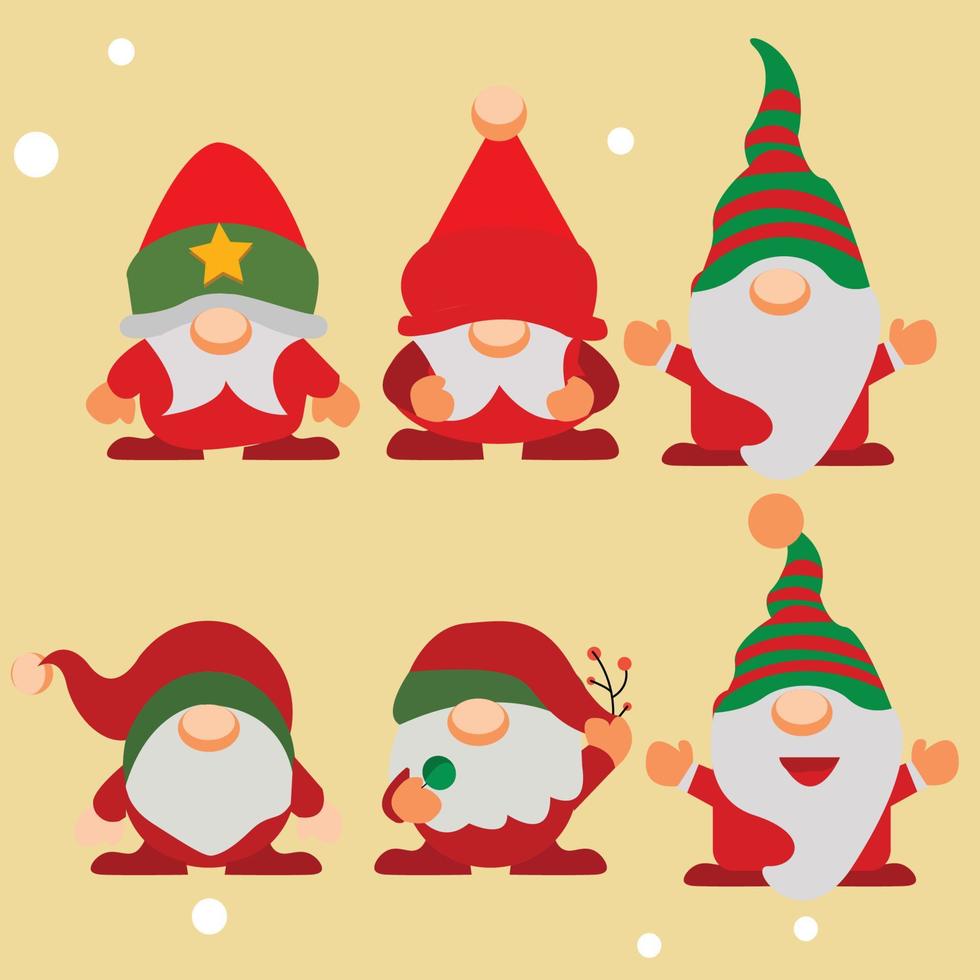 Vector Christmas Santa Claus Flat Illustration
