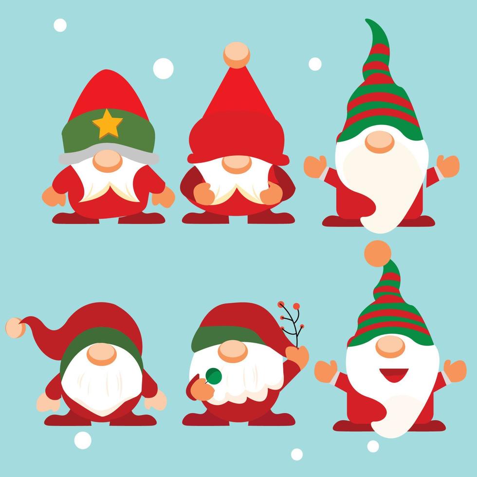 Vector Christmas Santa Claus Flat Illustration