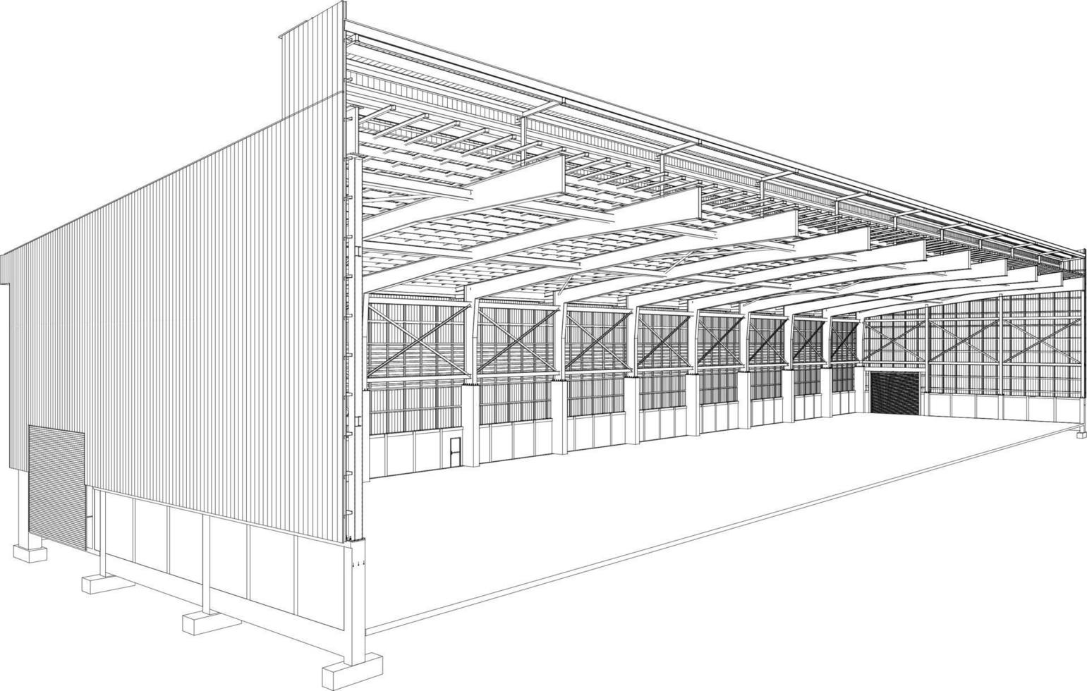 3D illustration of building structure vector