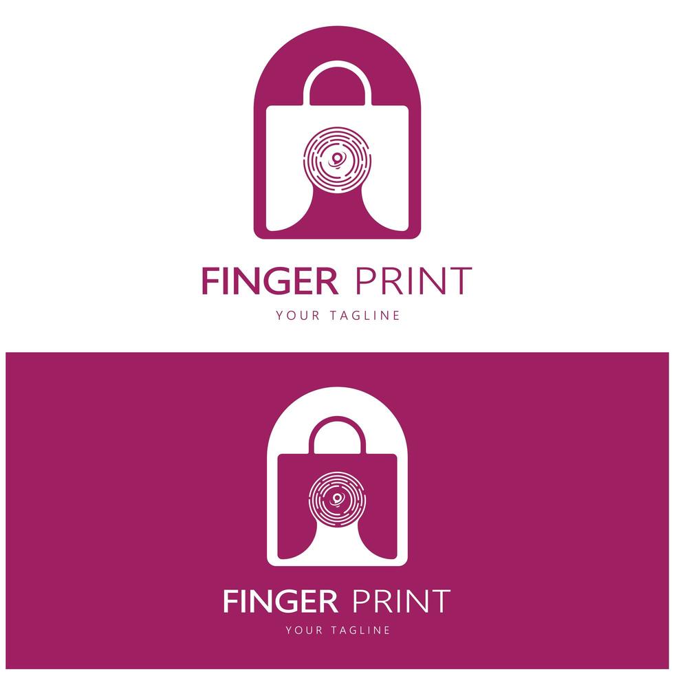 simple flat fingerprint logo,for security,identification,badge,emblem,business card,digital,vector photo