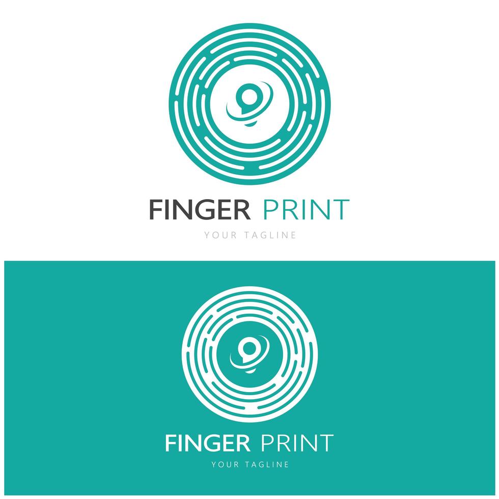 simple flat fingerprint logo,for security,identification,badge,emblem,business card,digital,vector photo