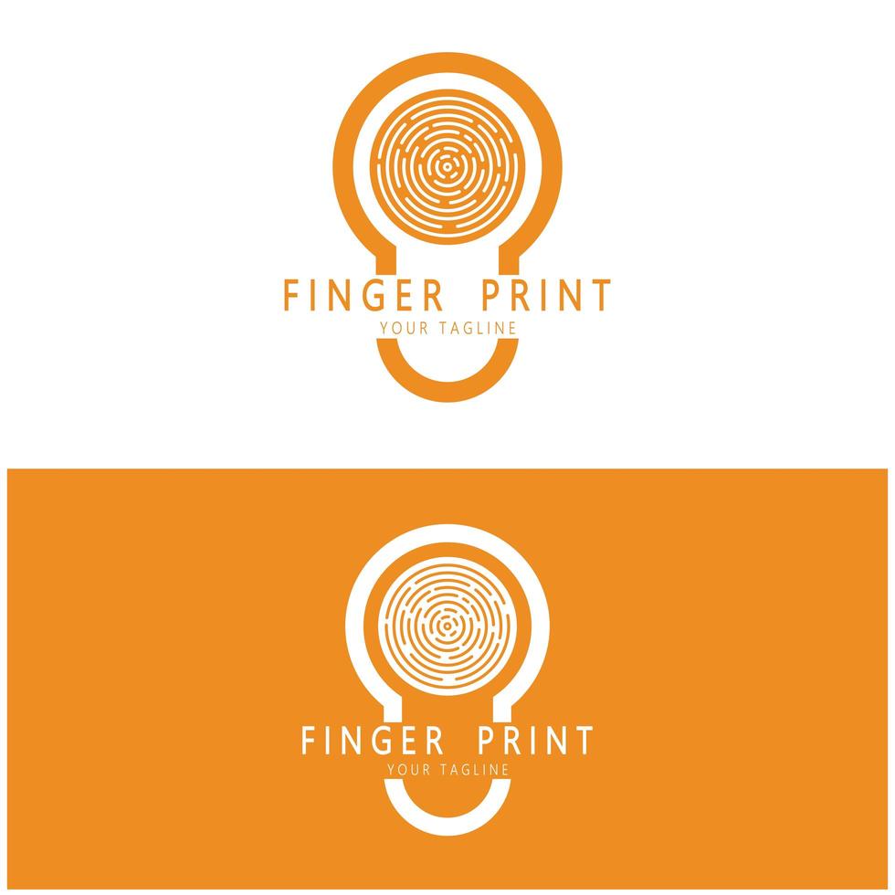 simple flat fingerprint logo,for security,identification,badge,emblem,business card,digital,vector photo