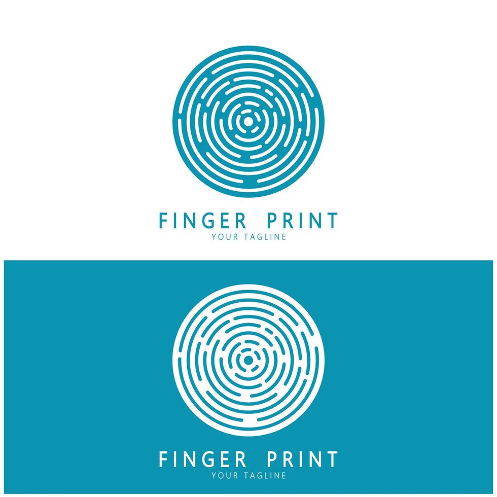 sencillo plano huella dactilar logotipo, para seguridad,identificación,insignia,emblema,negocios tarjeta, digital, vector