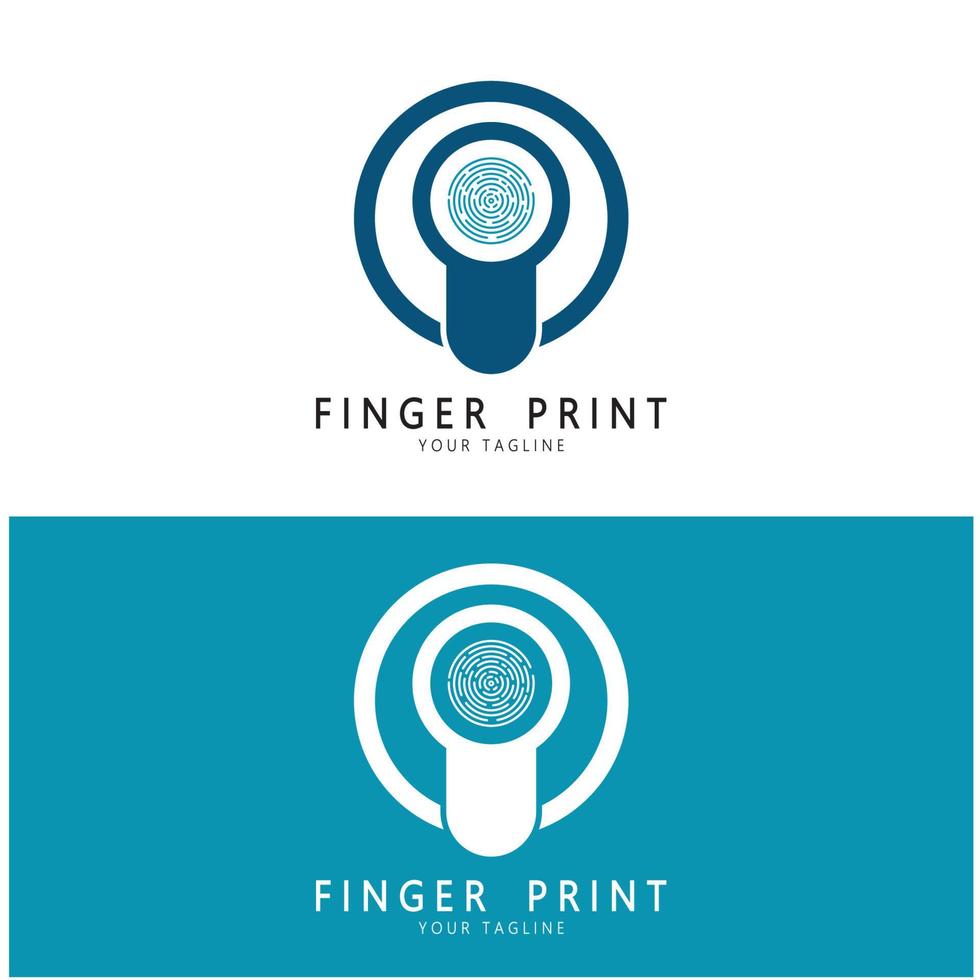 simple flat fingerprint logo,for security,identification,badge,emblem,business card,digital,vector vector