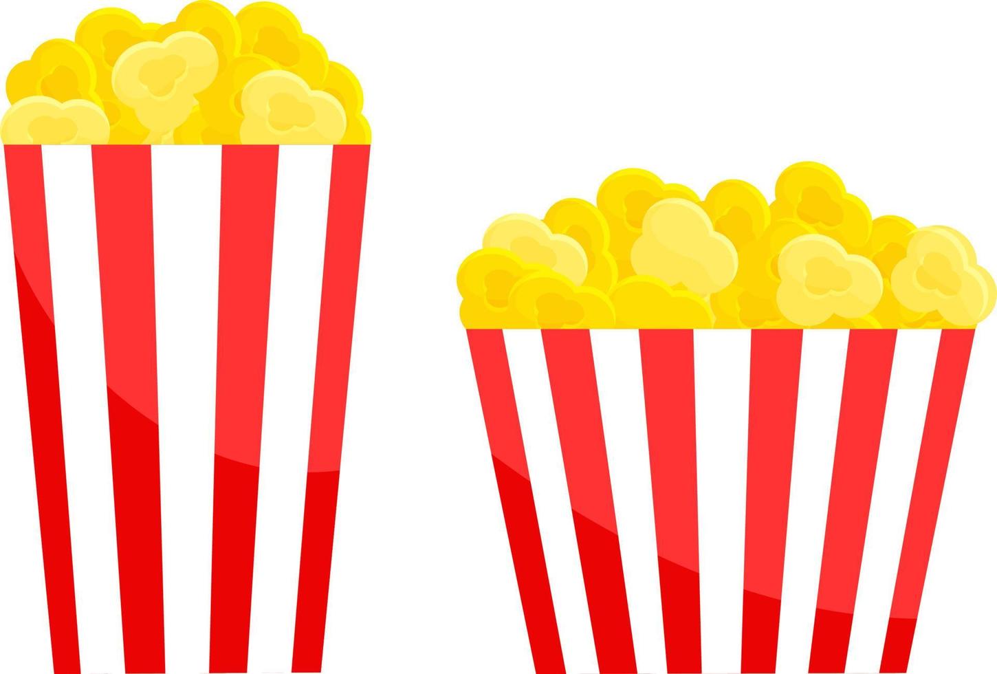 Set bright vector illustration of a glass of popcorn, snack, world popcorn day, street food